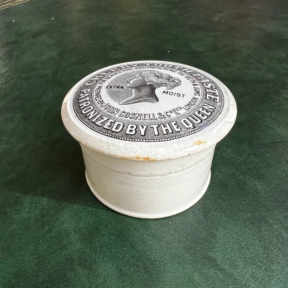 Rare Antique Ceramic Pot and Lid John Gosnell & Co. Cherry Tooth Paste 1860-1900 - Picture 5 of 9